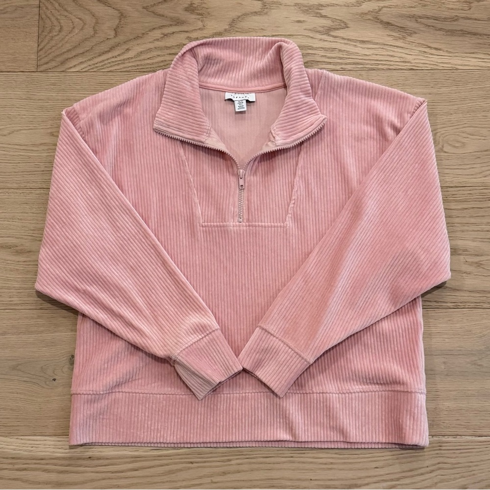 Topshop Ribbed Oversized Half Zip Pullover